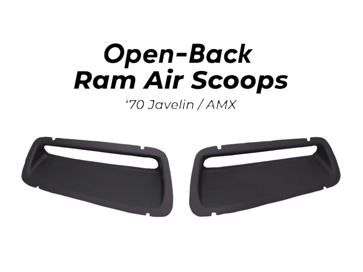 Ram Air Hood Scoop Kit, Open Back, Black Molded Plastic