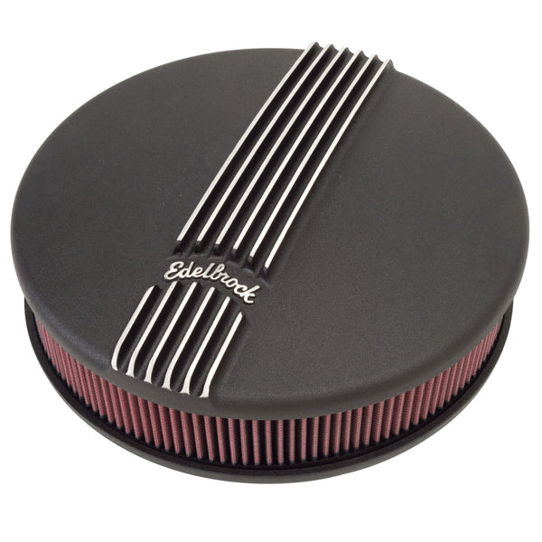 Edelbrock Classic Finned Cast Aluminum Air Cleaner Kit, 14"x3", Black Wrinkle, USA Made, 1966-91 AMC V8 (FREE lower 48 ground shipping in approx. in 1 week)