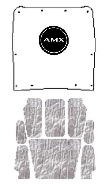 Hood Insulation Pad, Molded ABS Cover with 3D AMX Logo & Heat Shield Insulation Panels, 1968-70 AMC AMX (FREE lower 48 ground shipping in approx. 2-3 weeks)
