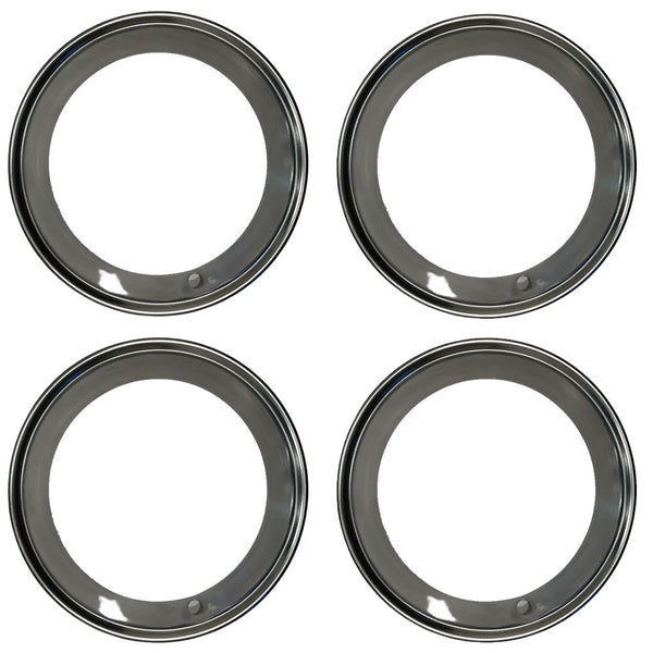 Wheel Trim Ring Set, OE Correct 15" For Machine Style Wheels, Polished Stainless, 1970-72 AMC (FREE lower 48 ground shipping in approx. 1-2 Weeks)