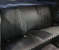 Rear Bench Seat Covers, Show Quality Reproduction, Knitted Grain Inserts With Coachman Grain Skirts Vinyl, Choose From 5 Colors, 1974 AMC Javelin, Javelin AMX, Matador (FREE lower 48 ground shipping in approx. 2-3 months)