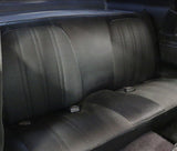 Rear Bench Seat Covers, Show Quality Reproduction, Knitted Grain Inserts With Coachman Grain Skirts Vinyl, Choose From 5 Colors, 1974 AMC Javelin, Javelin AMX, Matador (FREE lower 48 ground shipping in approx. 2-3 months)