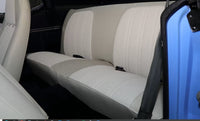 Rear Bench Seat Covers, Show Quality Reproduction, Knitted Grain Inserts With Coachman Grain Skirts Vinyl, Choose From 5 Colors, 1974 AMC Javelin, Javelin AMX, Matador (FREE lower 48 ground shipping in approx. 2-3 months)