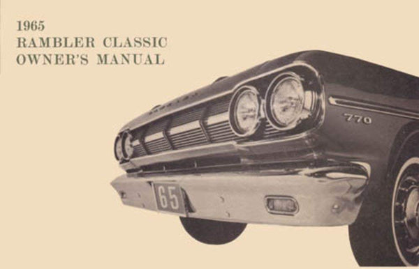 Manuel du propriétaire, Rambler Classic 1965 - Expédition dans environ 1 à 2 semaines