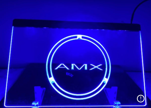 LED Sign, AMX Logo, 8"x12" (FREE lower 48 ground shipping in approx. in 1-2 weeks)