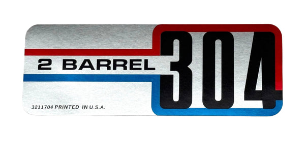Air Cleaner Decal, 304 2-Barrel, 3211704, 1971-79 AMC and 1971-81 Jeep - FREE lower 48 ground shipping in approx. 1-2 weeks