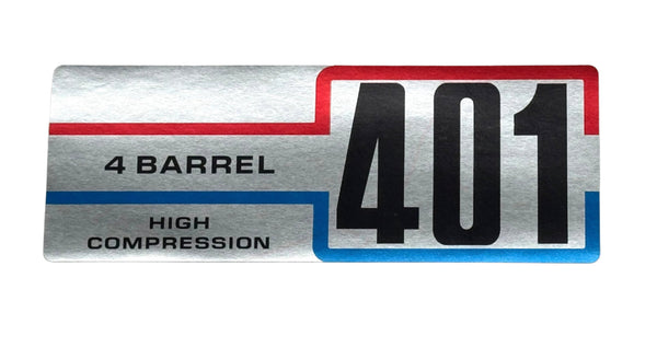 Air Cleaner Decal, 401 4-Barrel High Compression, 1971 AMC, Jeep - FREE lower 48 ground shipping in approx. 1-2 weeks
