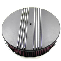 Kit de filtre à air en aluminium moulé à ailettes, 14"x3", noir froissé, AMC V8 1966-91 (livré dans environ 3 à 4 semaines)