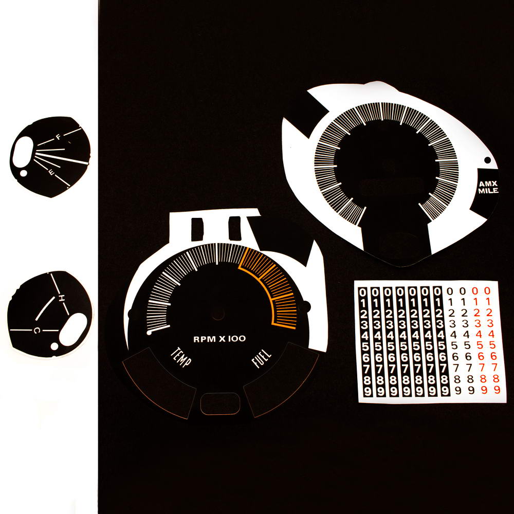 Dash Decal Kit 140MPH w/Tach, 1970 AMC Javelin, AMX - FREE lower 48 gr ...