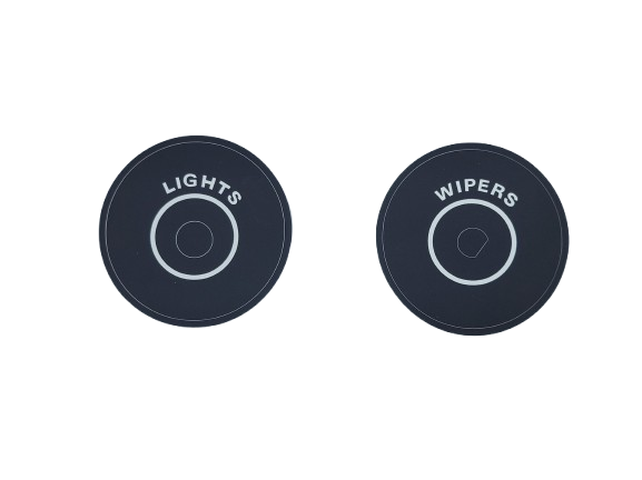 Dash Switch Bezels Decal Kit, Lights & Wipers, 1968-70 AMC Javelin, AMX w/Go Package - FREE lower 48 ground shipping in approx. 1-2 weeks