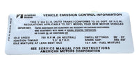 Engine Emissions Decal, 304 V8, Automatic, P/N 3213588 - 1971 AMC Ambassador, Gremlin, Hornet, Matador, FREE lower 48 ground shipping in approx. 1-2 weeks