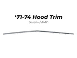 Hood Molding Kit, Polished Stainless Steel, Show Quality Reproduction, 1971-74 AMC Javelin, Javelin AMX (FREE lower 48 ground shipping, more coming summer 2025)