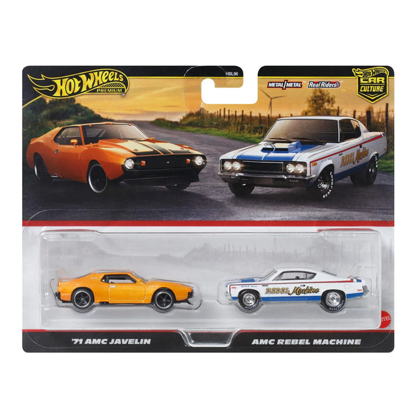 Hot Wheels Die Cast Cars, 2-Pack, 1971 Javelin & 1970 Rebel Machine (FREE lower 48 ground shipping in approx. in 1-2 weeks)
