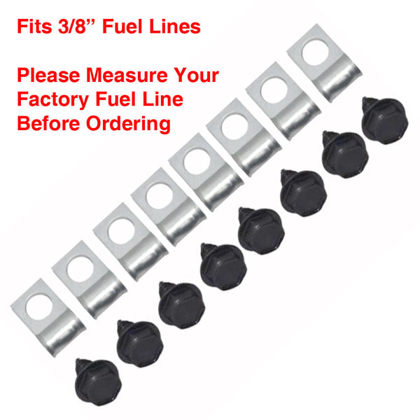 Fuel Line Clip Kit, For 3/8" Diameter Fuel Lines Only, 16 PC (FREE lower 48 ground shipping in approx. 1-2 weeks)