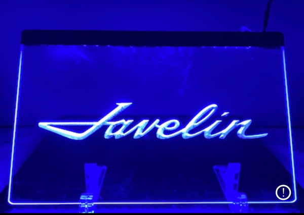 LED Sign, Javelin Logo, 8"x12" (FREE lower 48 ground shipping in approx. in 1-2 weeks)