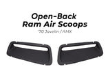 Ram Air Hood Scoop Kit, Open Back, Black Molded Plastic Reproduction, 1970 AMC AMX, Javelin (FREE lower 48 ground shipping in approx. 1-2 Weeks)
