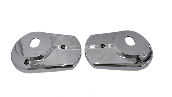 Seat Hinge Cover Set, 2-Piece, Upgraded Chromed Metal Reproduction, 1968-69 AMC AMX, Javelin (FREE lower 48 ground shipping In 1-2 Weeks)