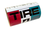 Space Saver Spare Tire Decal & Cardboard Sleeve, 1970-74 AMC AMX, Javelin, FREE lower 48 ground shipping in approx. 1-2 weeks