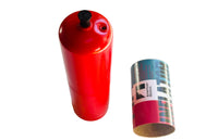 Space Saver Spare Tire Inflator Bottle, Decal, & Cardboard Sleeve, 1970-74 AMC AMX, Javelin, FREE lower 48 ground shipping in approx. 1-2 weeks