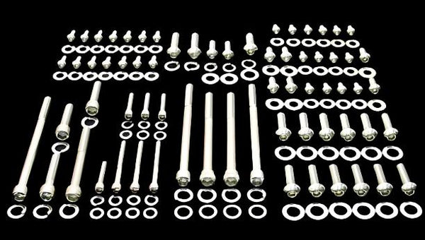 Stainless Steel Polished Button Head Engine Bolt Kit, USA Made, 1966-91 AMC V8 (FREE lower 48 ground shipping in approx. 1 week)