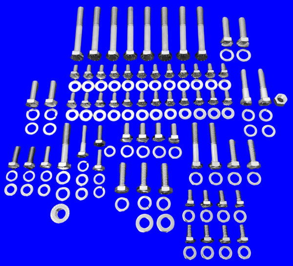 Stainless Steel Hex Head Engine Bolt Kit, USA Made, 1964-80 AMC Inline 6 (FREE lower 48 ground shipping in approx. 1 week)