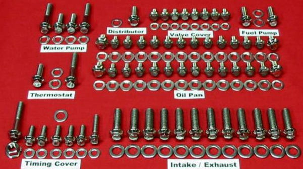 Stainless Steel Polished Grade 8 ARP Hex Engine Bolt Kit, USA Made, 1981-87 AMC Inline 6 (FREE lower 48 ground shipping in approx. 1 week)