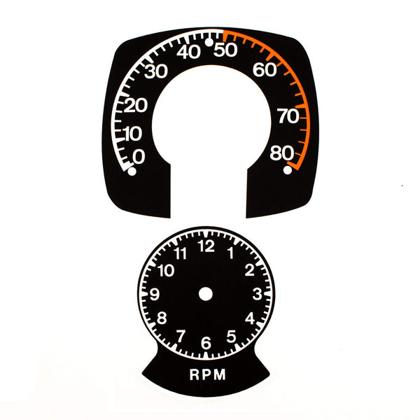 Tachometer Face 0-8000 RPM Decal Kit, 1971 AMC Javelin, Javelin AMX - FREE lower 48 ground shipping in approx. 1-2 weeks
