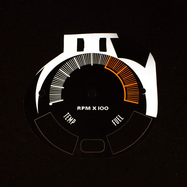 Tachometer Face Decal Kit, 0-8000 RPM, 1970 AMC Javelin, AMX - FREE lower 48 ground shipping in approx. 1-2 weeks