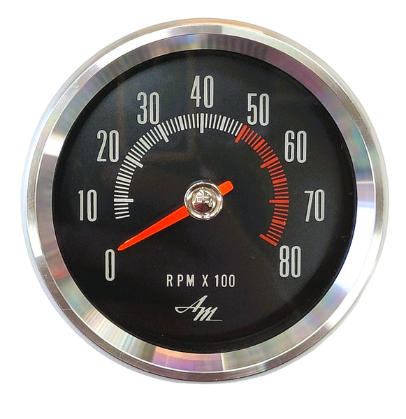 Tachometer, Reproduction 0-8000 RPM Rally Pack w/Upgraded Stepper Motor Design, 1968-70 AMC AMX, Javelin - FREE lower 48 ground shipping in approx. 1-2 weeks