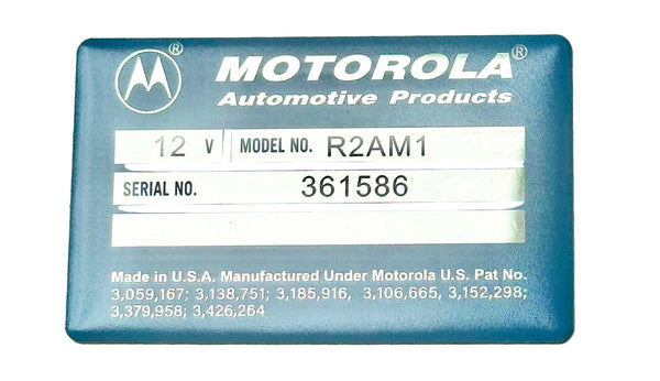 Voltage Regulator Tag, Show Quality Reproduction, AMC Motorola R2AM1, 1966-68 AMC (See Applications)