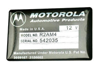 Voltage Regulator Tag, Show Quality Reproduction, AMC Motorola R2AM4, 1969-70 AMC (See Applications)