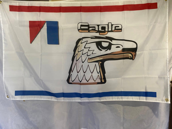 Wall Flag, AMC Eagle Logo, White, 3'x5' (FREE lower 48 ground shipping in approx. in 1-2 weeks)