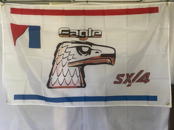 Wall Flag, AMC Eagle SX/4 Logo, White, 3'x5' (FREE lower 48 ground shipping in approx. in 1-2 weeks)