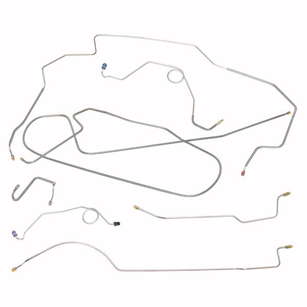 Manual Drum Brake Line Kit, 1968-70 AMC Rebel, 1970 Rebel Machine, 8 PC, OE Steel or Stainless (FREE lower 48 ground shipping in approx. 1-2 weeks)