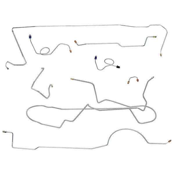 Manual Drum Brake Line Kit, 1968-69 AMC Javelin, 8 PC, OE Steel or Stainless (FREE lower 48 ground shipping in approx. 1-2 weeks)