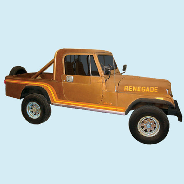 Decal And Stripe Kit,  Names, Hood & Side Stripes, 1985-86 Jeep Scrambler Renegade SR Sport - FREE lower 48 ground shipping in approx. 1-2 weeks