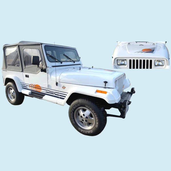 Decal And Stripe Kit,  Blue & Orange, 1989-90 Jeep Wrangler Islander - FREE lower 48 ground shipping in approx. 1-2 weeks